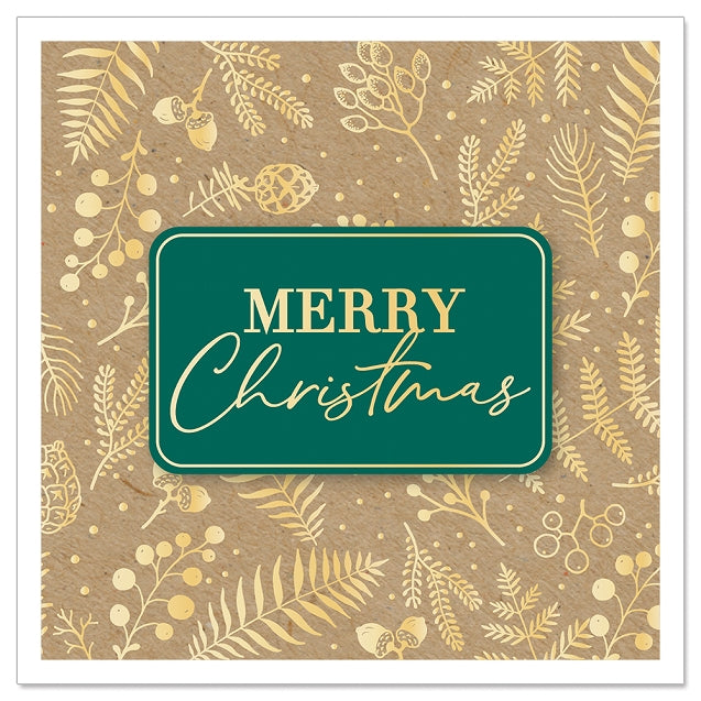 Mini Card - Merry Christmas Winter Foliage