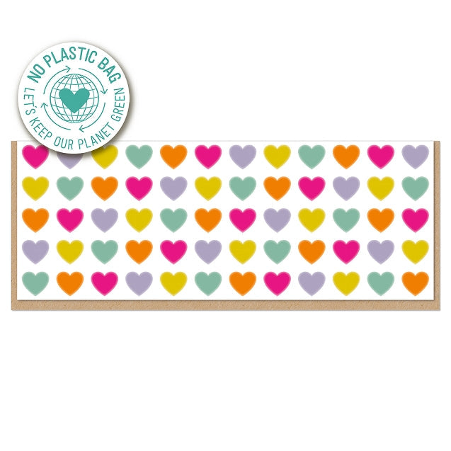 No. 10 Card - Multicolour Graphic Hearts