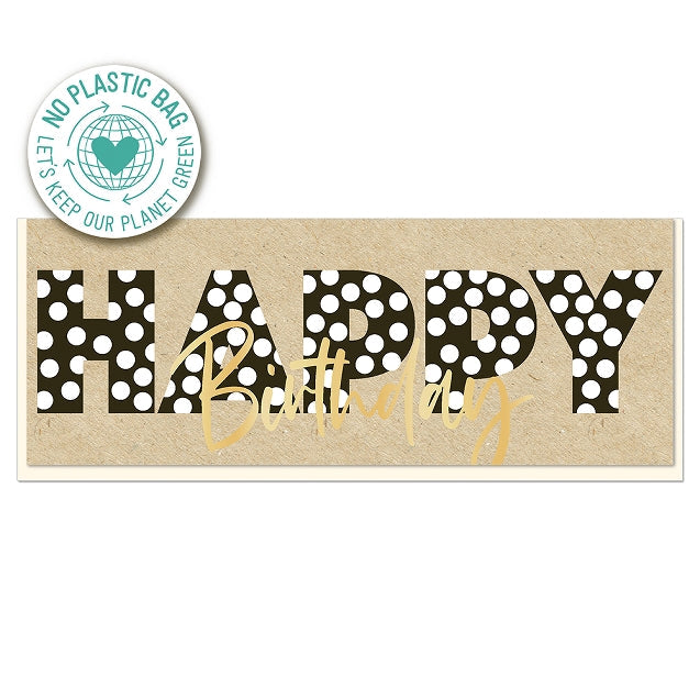No. 10 Pure Card - Dotted Happy Birthday