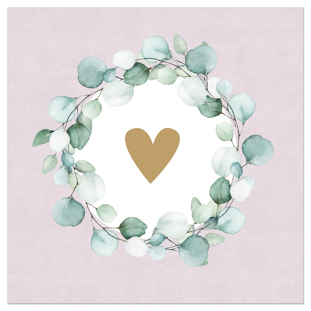 Luncheon Napkin Eucalyptus Heart