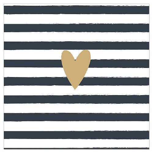 Luncheon Napkin Striped Heart
