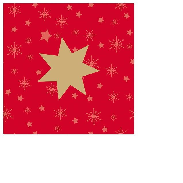 Beverage Napkin Red Star