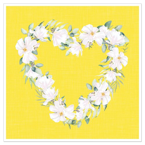 Luncheon Napkin Floral Heart