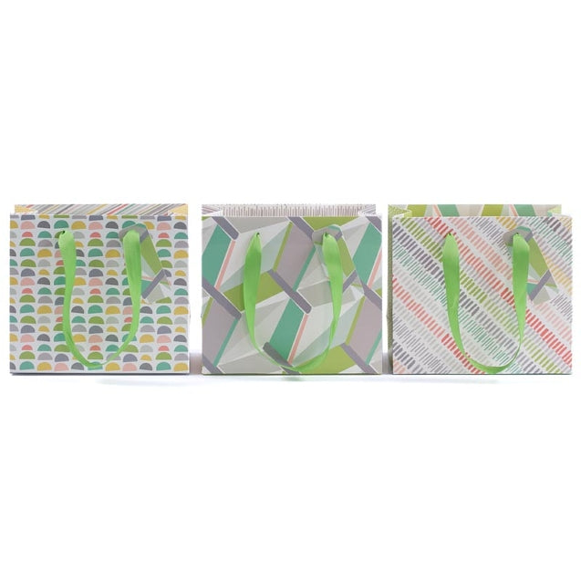 Gift Bag Small Set of 3 Graphic Patterns
