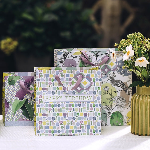Gift Bag Assorted Set of 3 Clematis Happy Birthday