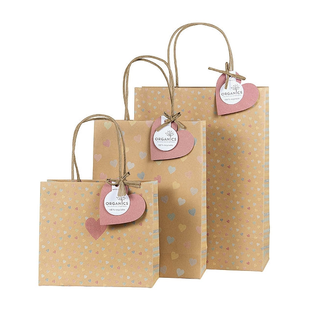 Gift Bag Assorted Set of 3 Organics Confetti Hearts
