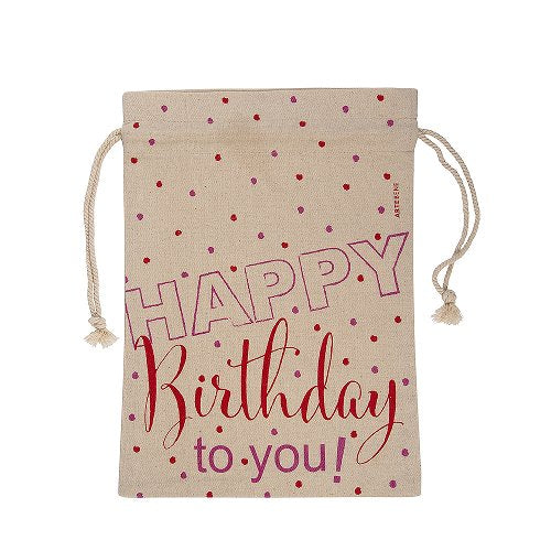 Fabric Gift Bag - Birthday Polka Dot
