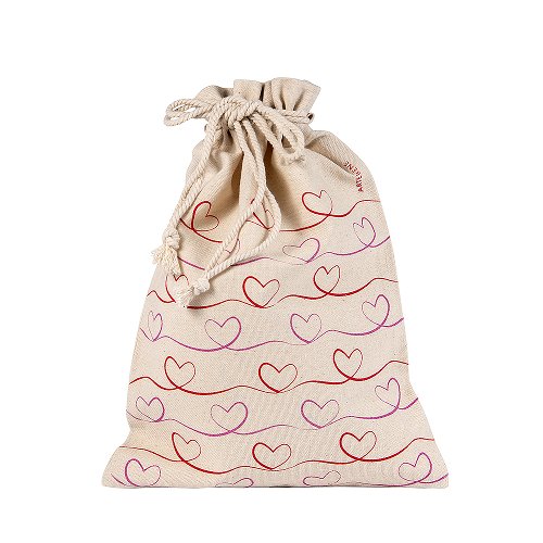 Large Fabric Gift Bag - Hearts
