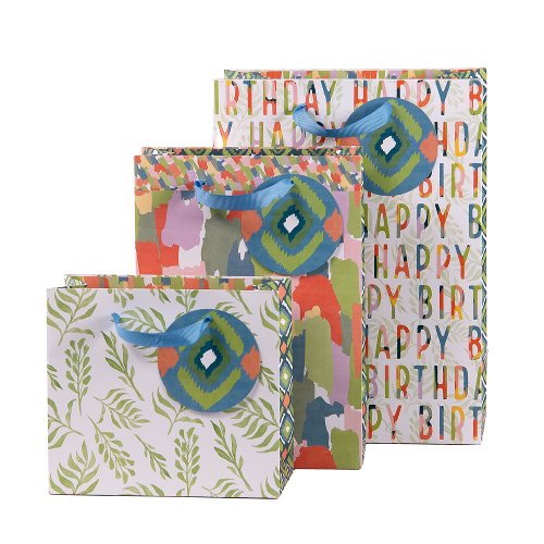 Gift Bag Assorted Set of 3 Ikat Birthday
