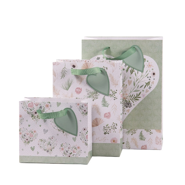 Gift Bag Assorted Set of 3 Floral Hearts