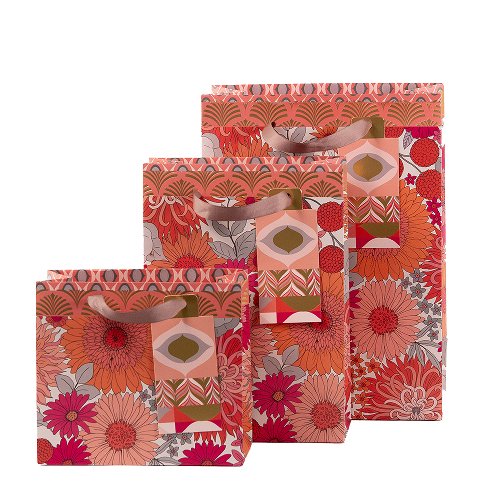 Gift Bag Set of 3 Oriental Flower