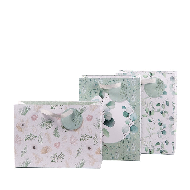 Gift Bag Large Set of 3 Eucalyptus Leaves