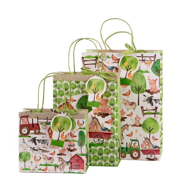 Gift Bag Set of 3 Organics Barnyard Friends
