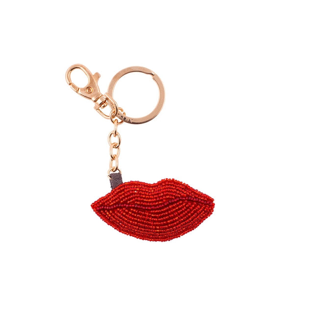 Beaded Hot Lips Keychain