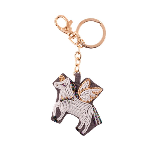 Beaded Pegasus Keychain