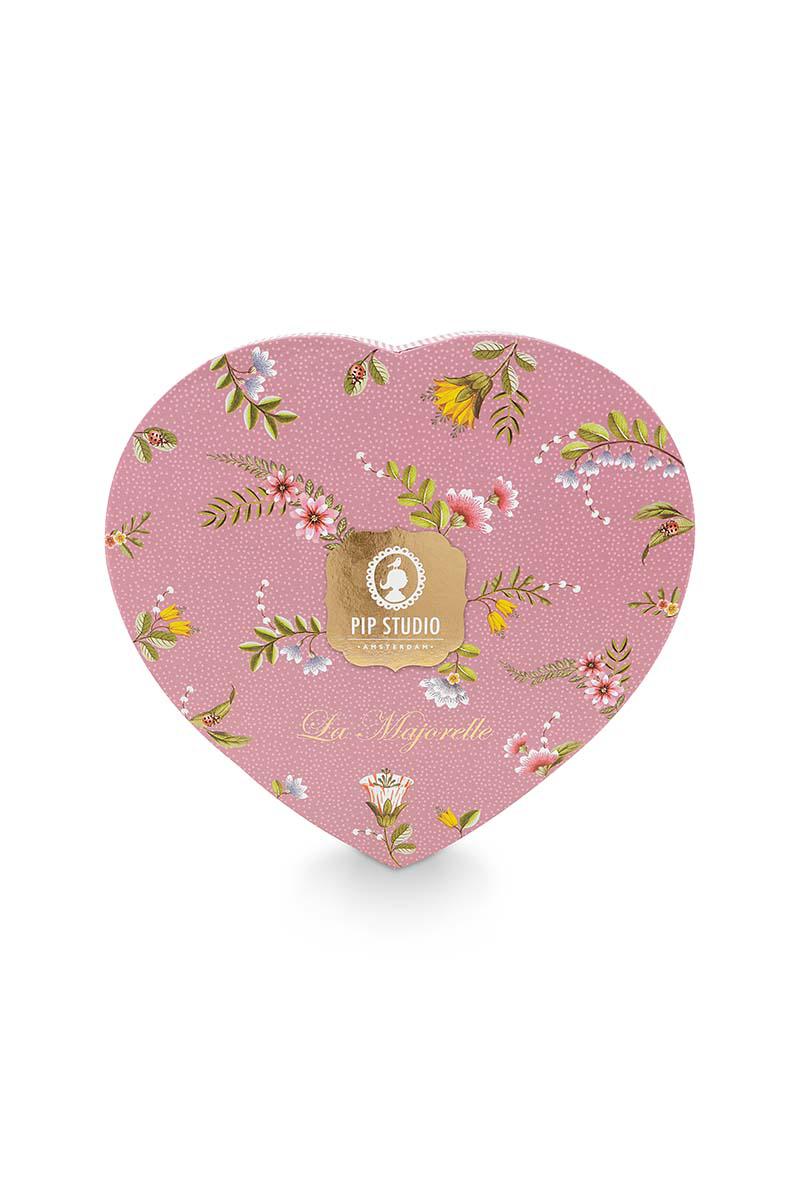 Gift Set of 2 Heart Shape Plates La Majorelle Pink 21.5cm