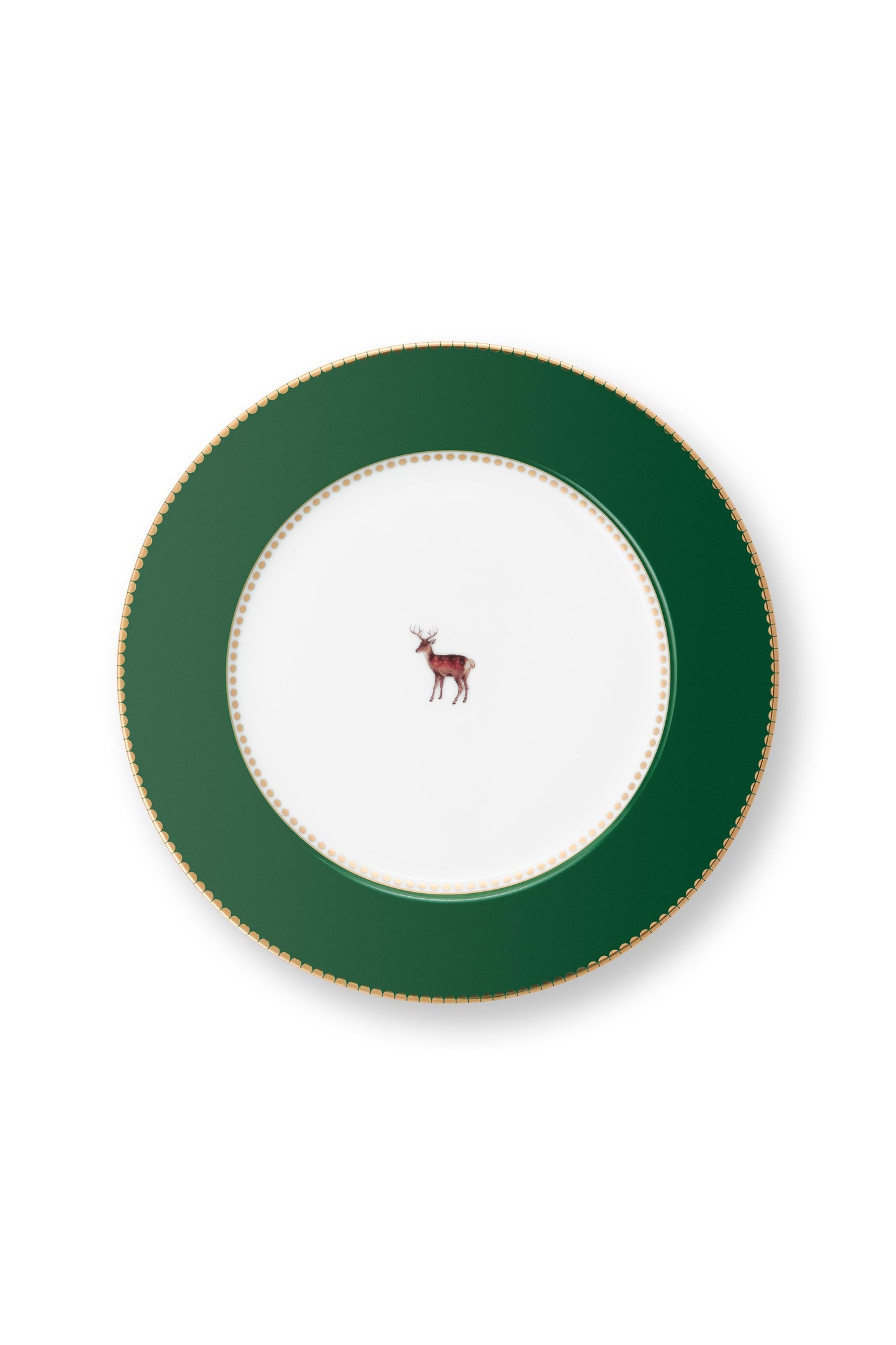 Plate Winter Deer Dark Green 21cm