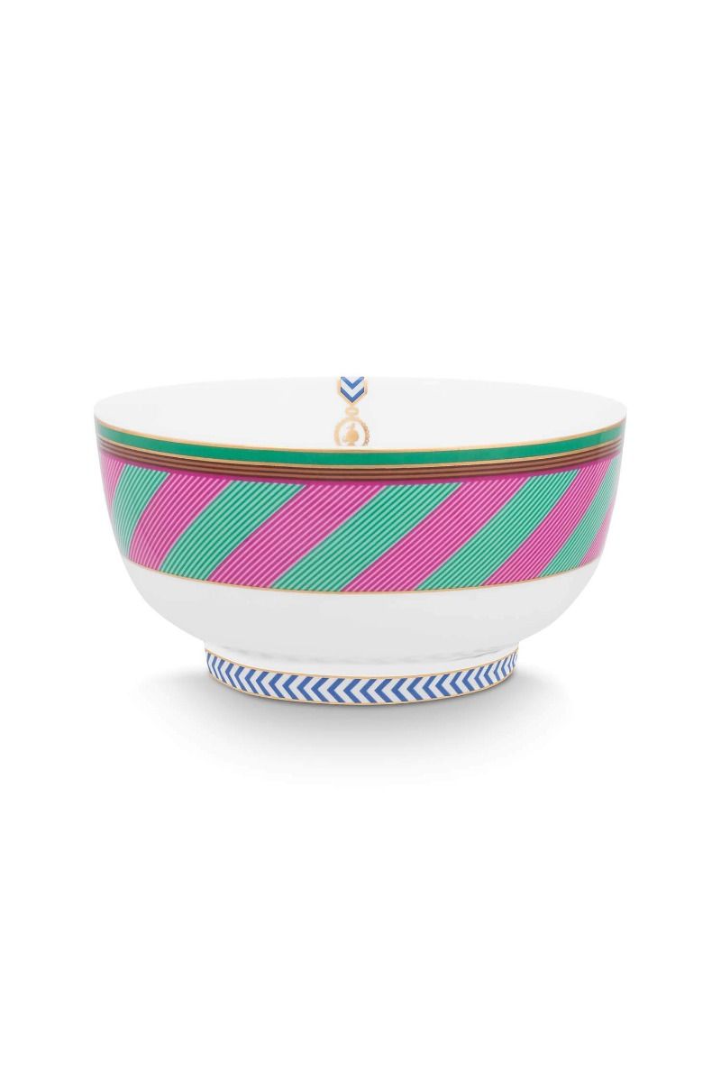 Bowl Pip Chique Stripes Pink-Green 15.5cm