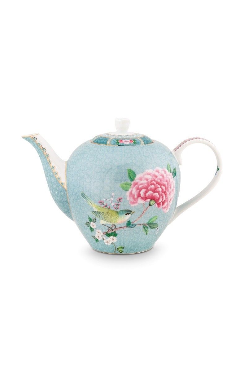 Tea Pot Large Blushing Birds Blue 1.6ltr