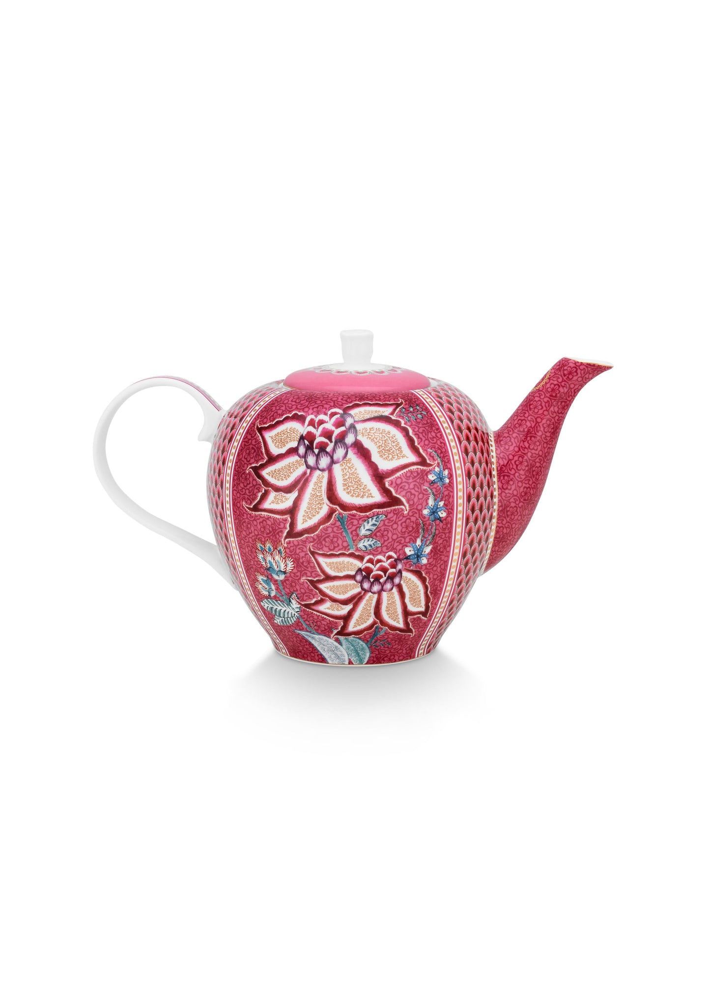 Tea Pot Large Flower Festival Dark Pink 1.6ltr
