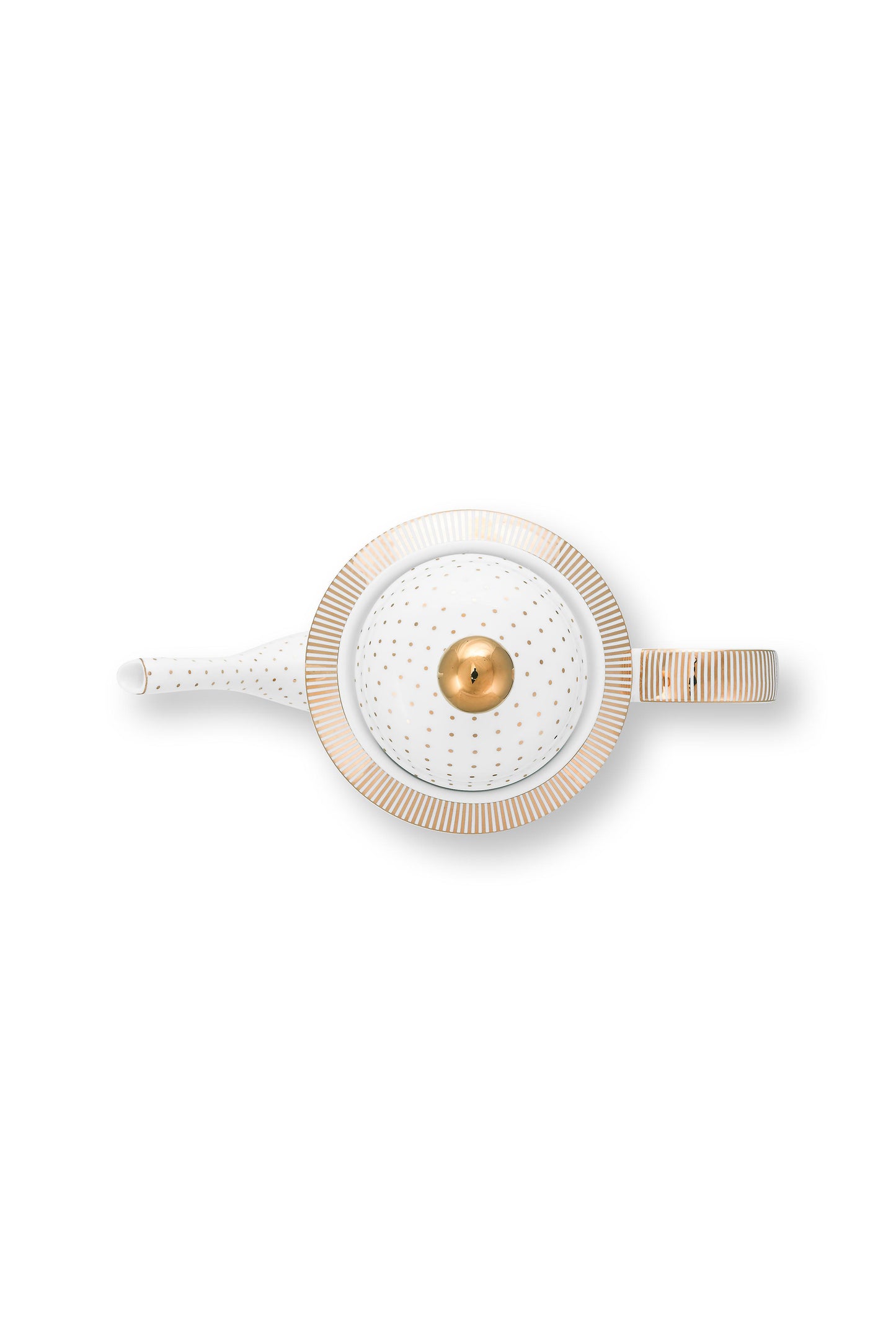 Teapot Dot Delight White-Gold 1.25ltr