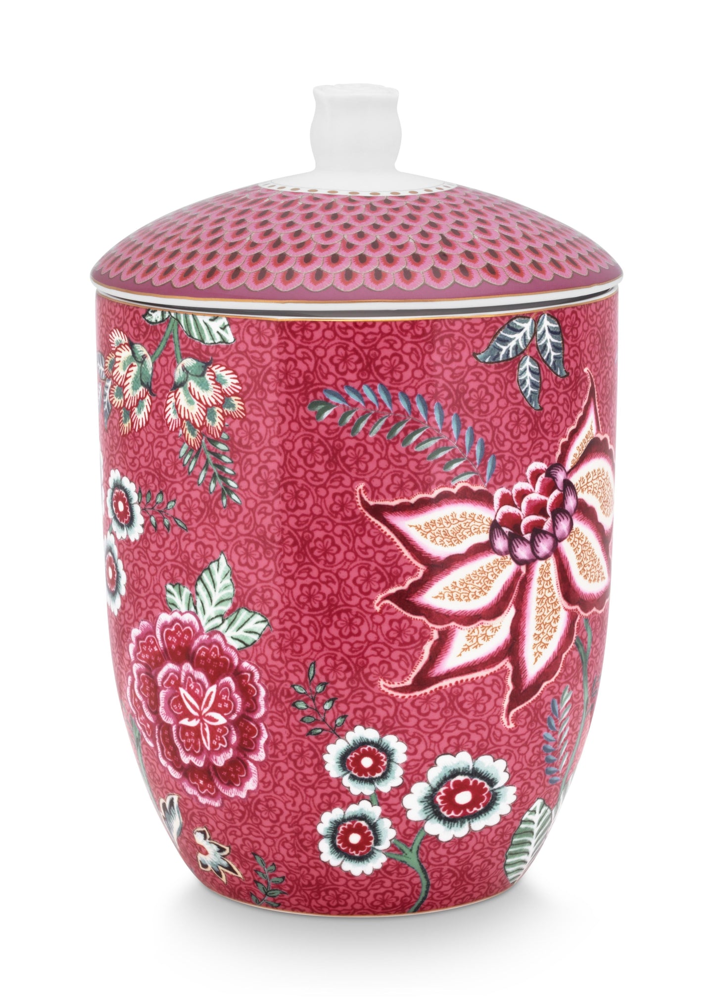 Storage Jar Flower Festival Dark Pink 1.5ltr