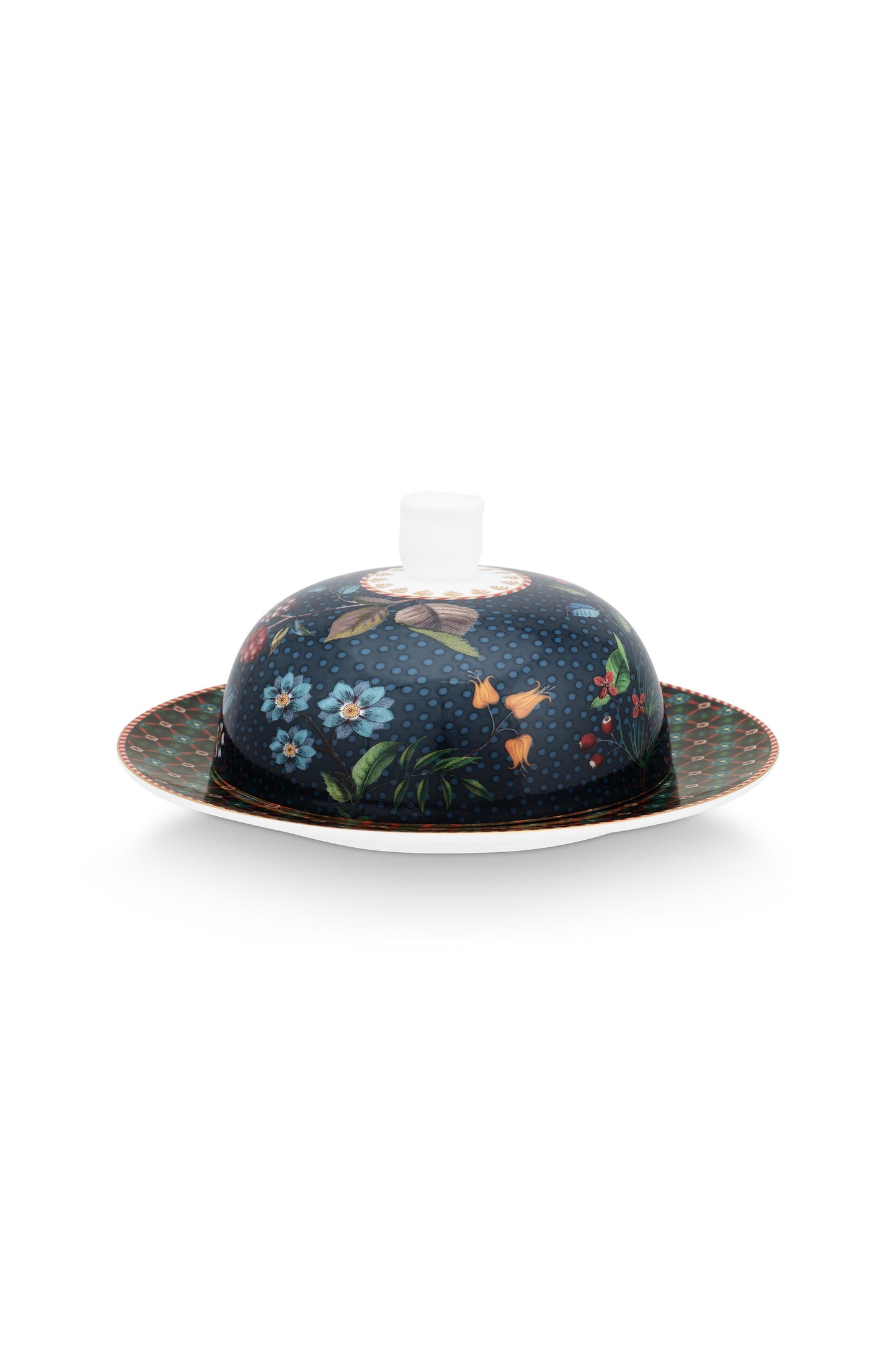 Butter Dish Round Berry Blues Blue 17x8cm