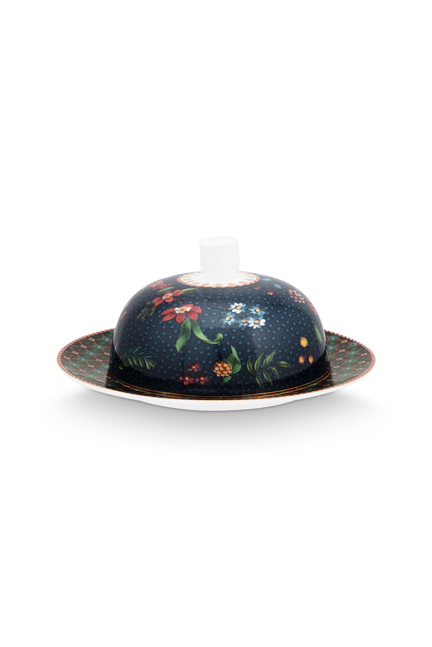 Butter Dish Round Berry Blues Blue 17x8cm