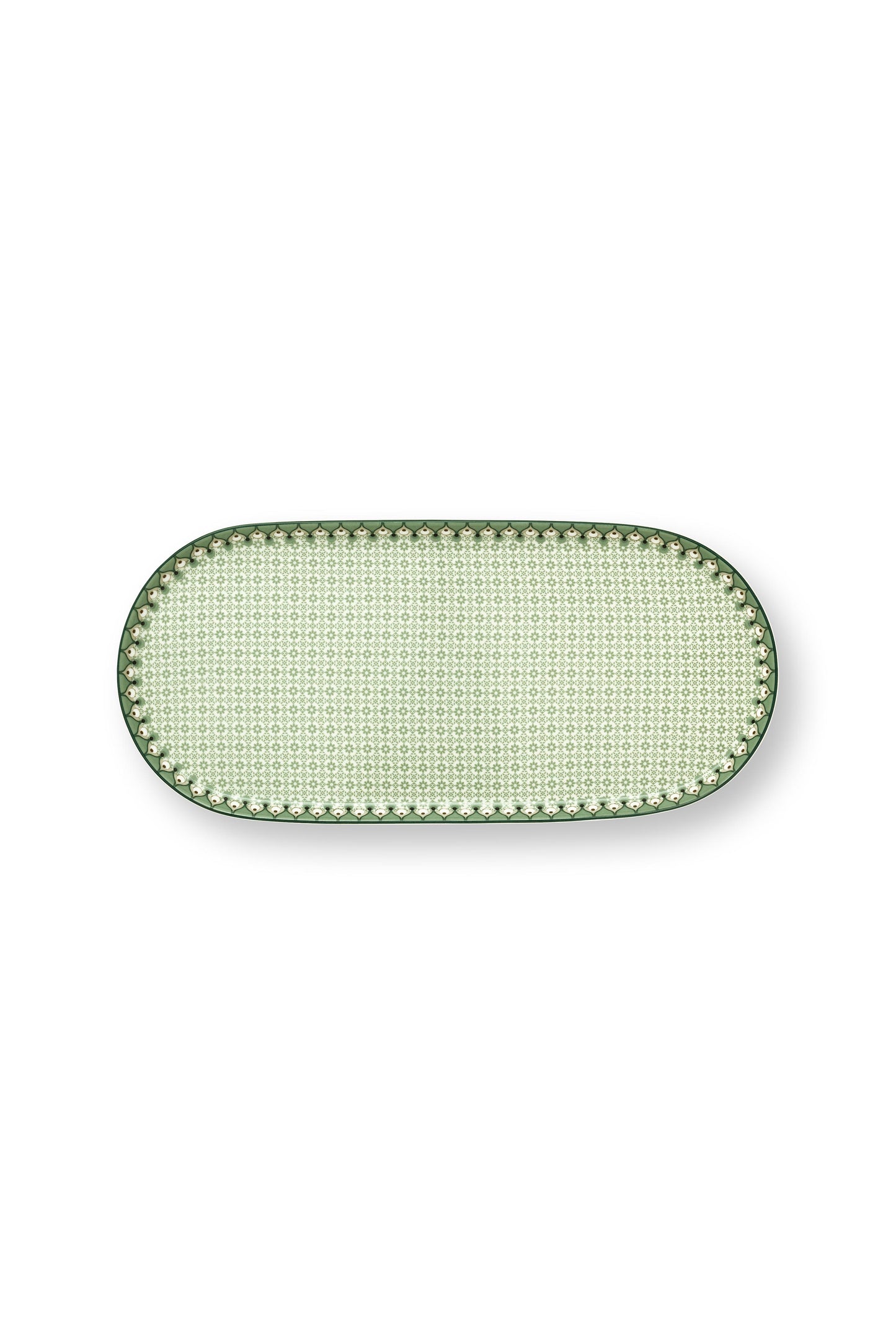 Plate Sugar and Creamer Lily & Lotus Tiles Light Green 25x12cm