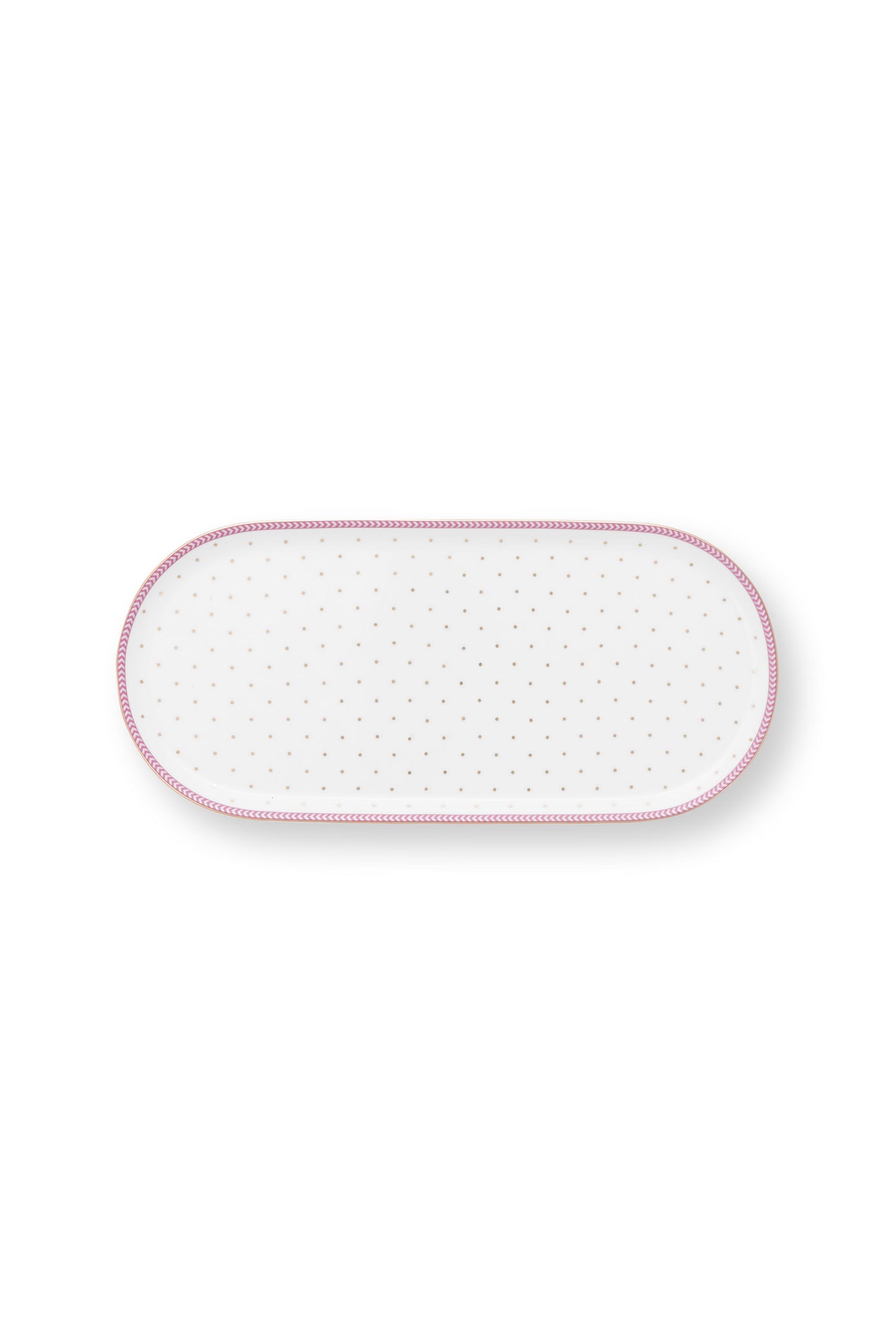 Plate Sugar & Creamer Jolie Dots Gold Pink 25x12cm