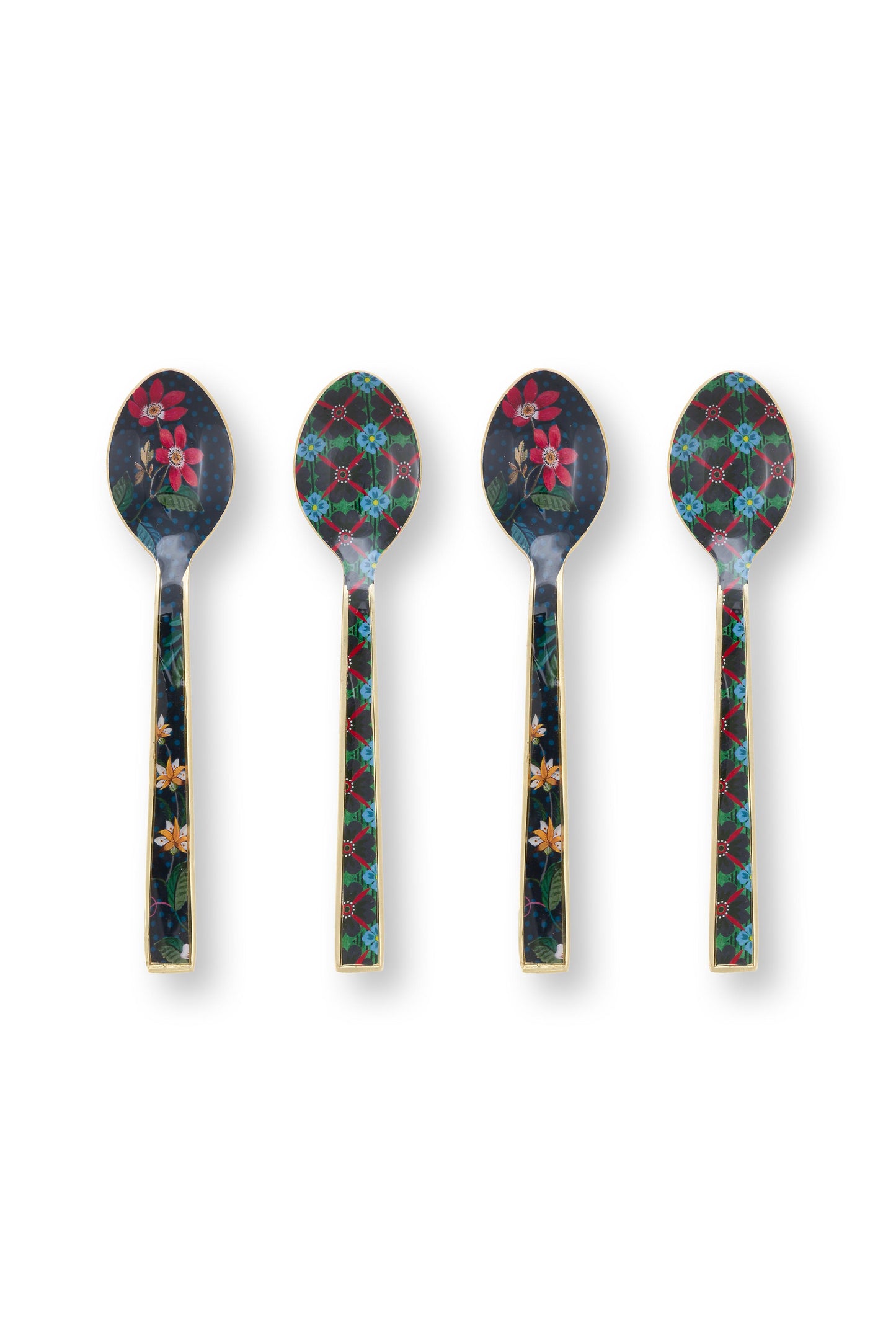 Gift Set of 4 Spoons Enamelled Berry Blues 14.5cm