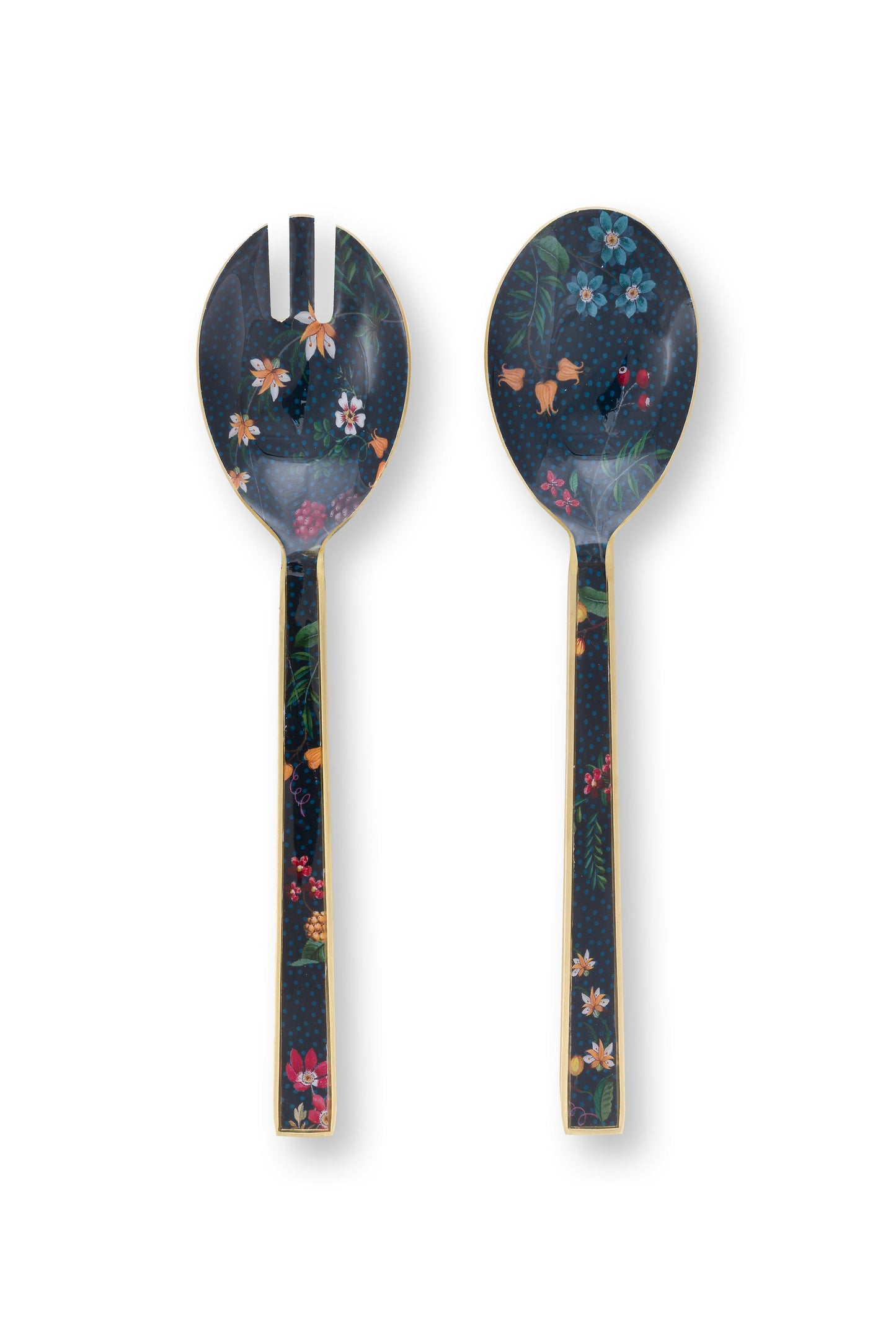 Gift Set of 2 Salad Server Enamelled Berry Blues 25cm