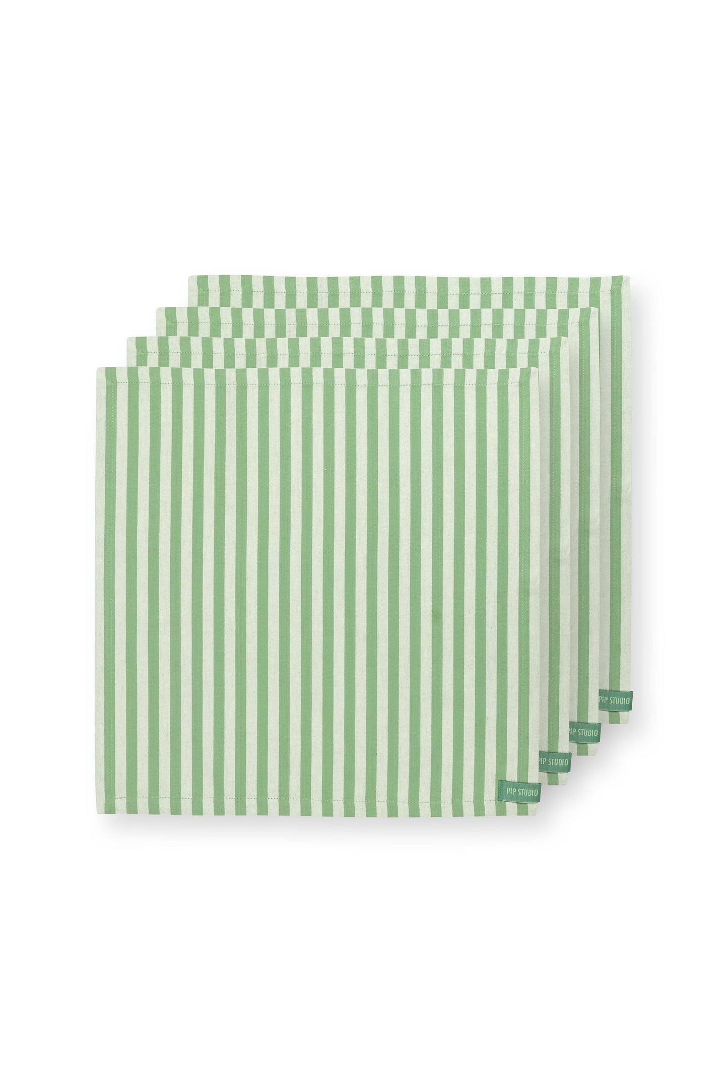 Set/4 Napkins Stripes Light Green 40x40cm