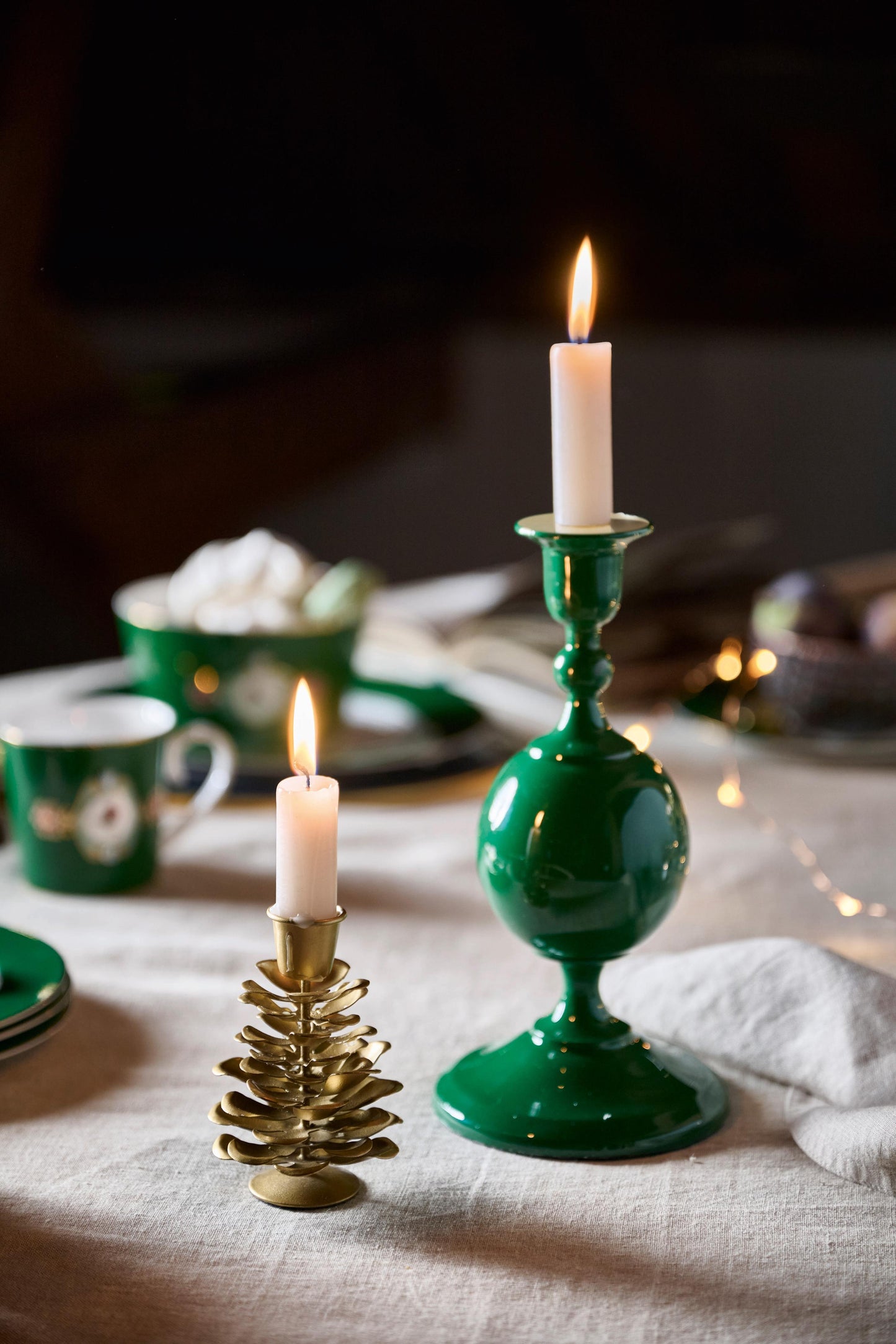 Candle Holder Pinecone Gold 11cm