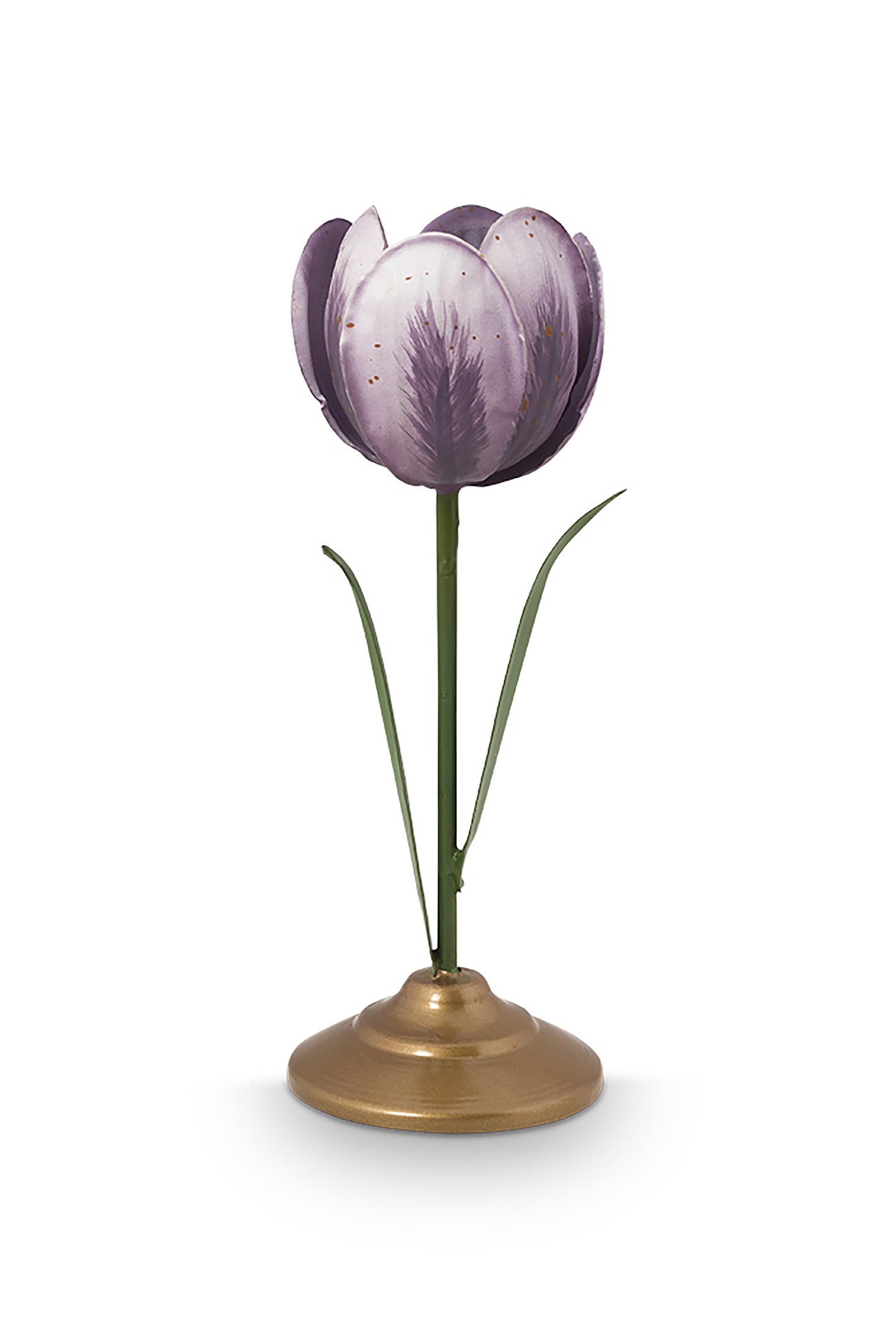 Gift Set of 2 Tulip Candle Holders Metal Lilac