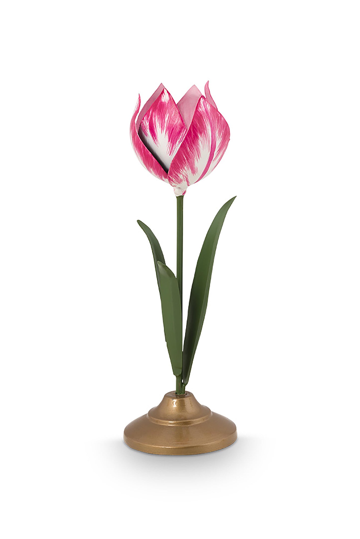 Gift Set of 2 Tulip Candle Holders Metal Pink