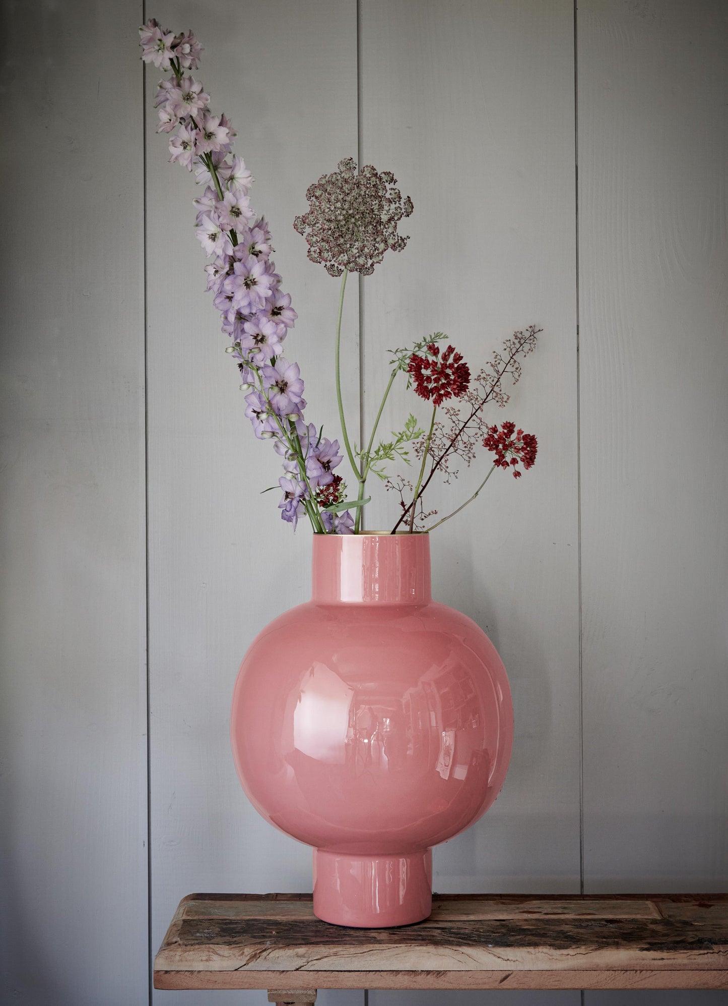 Vase Metal Large Old Pink 31.5x42cm