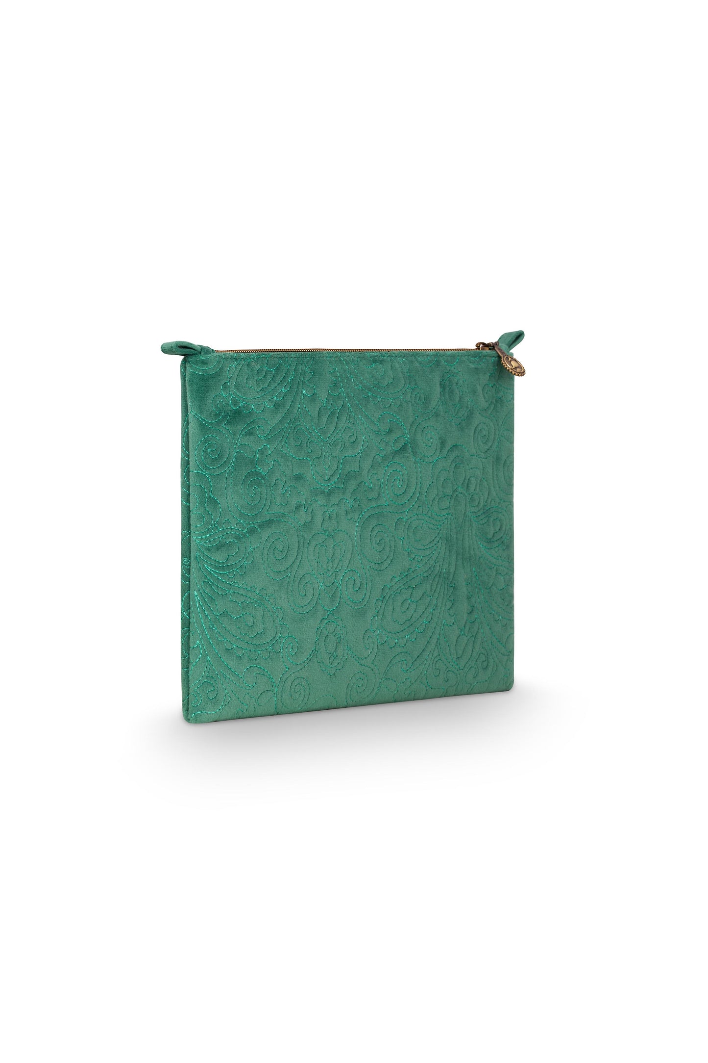 Cosmetic Flat Pouch Large Velvet Quilted 30x1x22cm