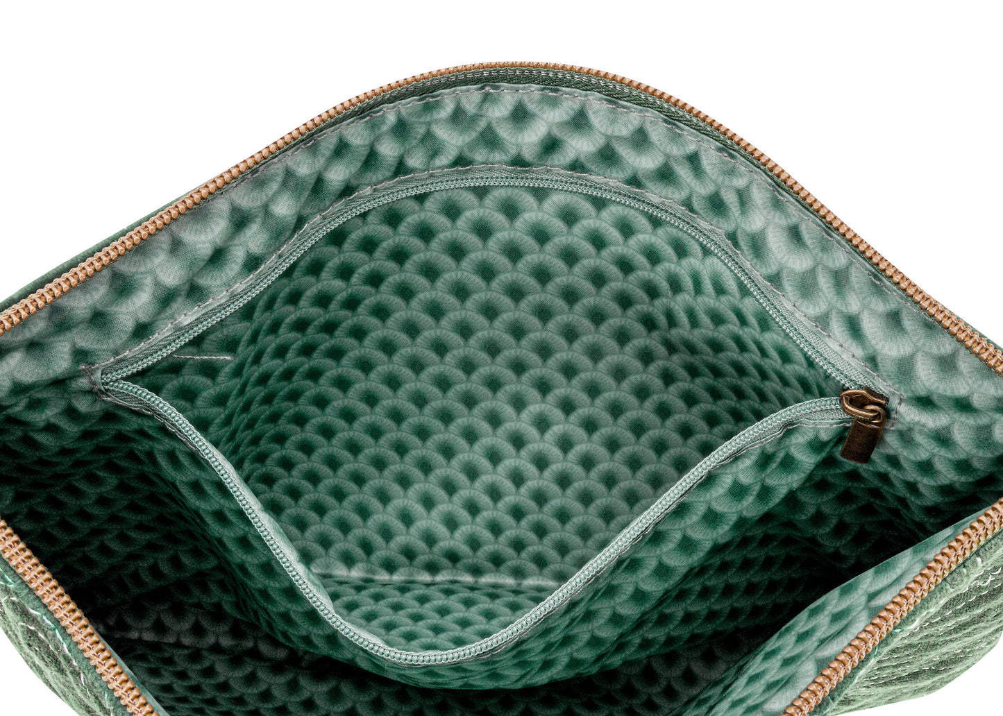 Cosmetic Flat Pouch Large Velvet Quilted 30x1x22cm