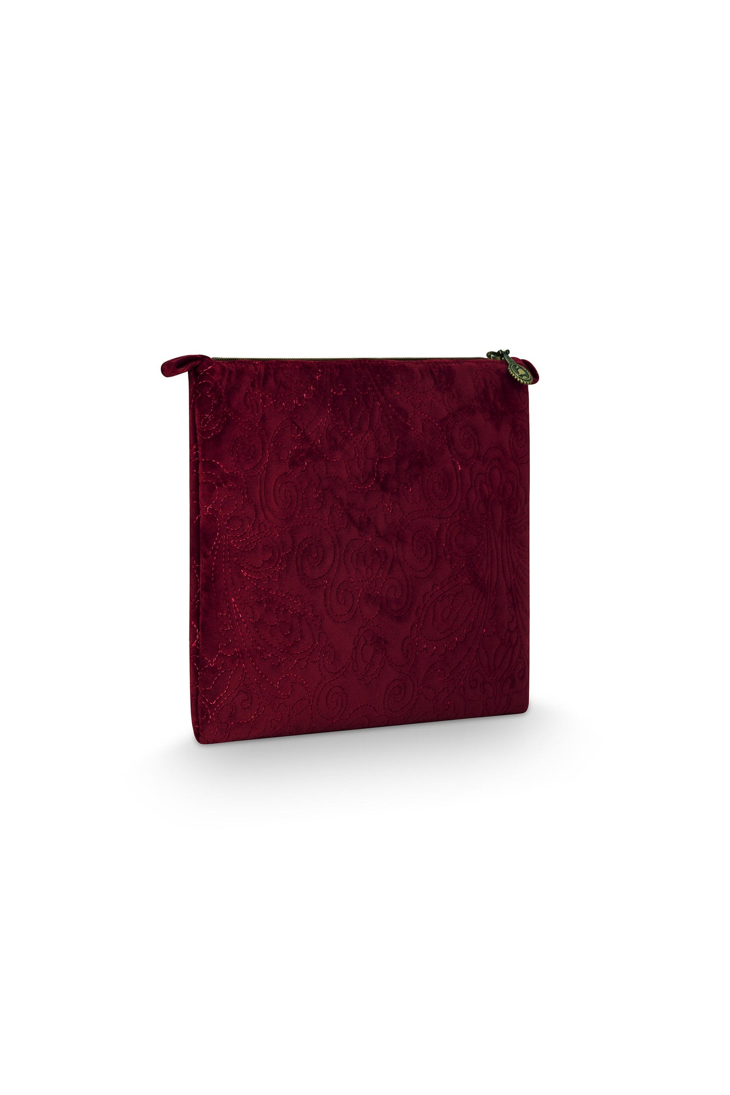 Cosmetic Flat Pouch Large Velvet Quilted 30x1x22cm