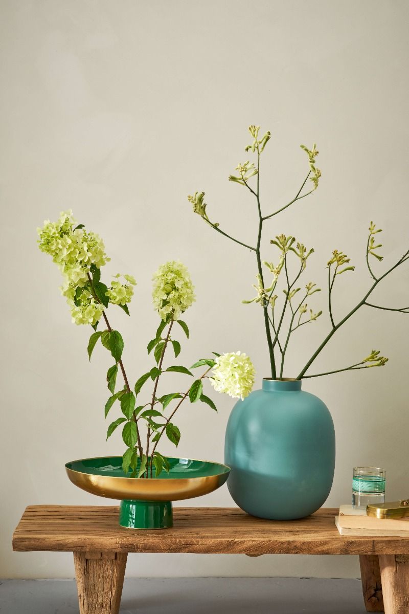 Low Tray Metal Dark Green 35x12.5cm