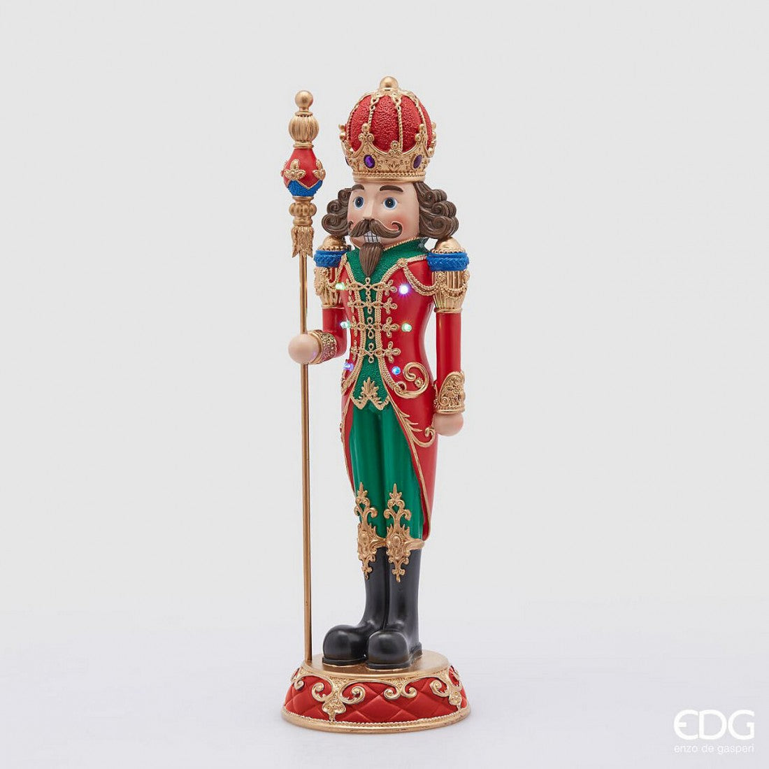 Medium Regal Nutcracker Soldier With Scepter & LED
