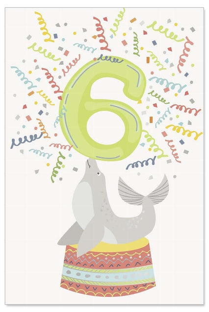 Sixth Birthday Circus Card