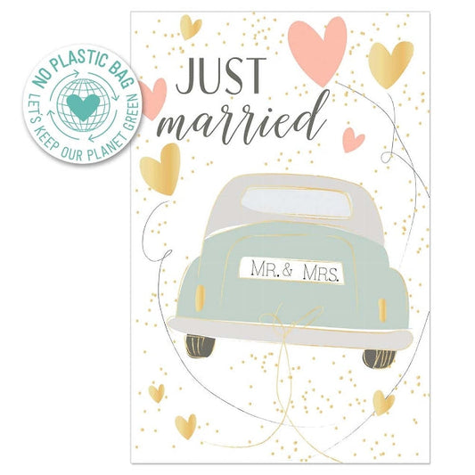 Just Married Getaway Car Card