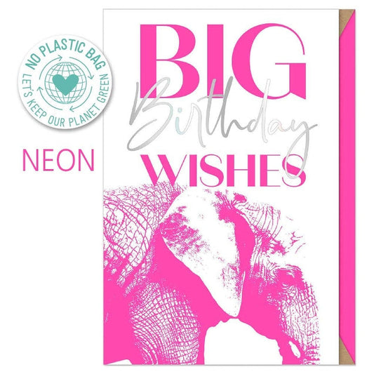 Neon Elephant Birthday Card