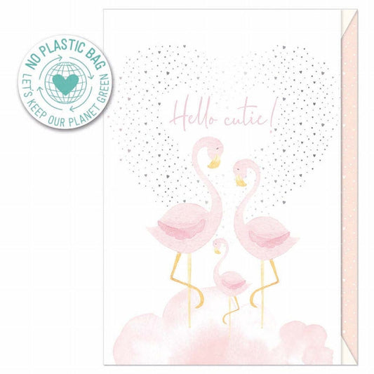 Hello Cutie Flamingo Card