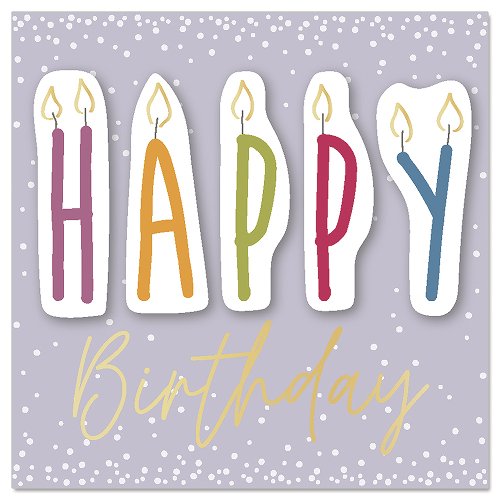 Mini Card - Happy Birthday Lilac