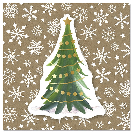 Mini Card - Christmas Tree With Snow