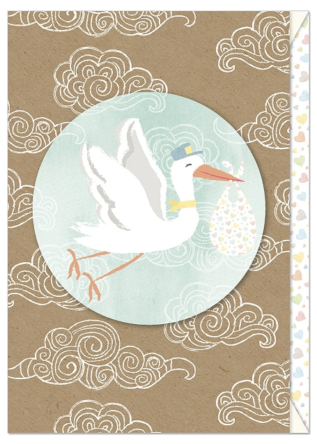3D Applique Stork Card