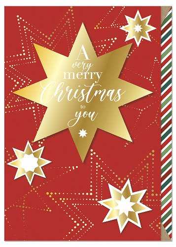 Red Christmas Star Card